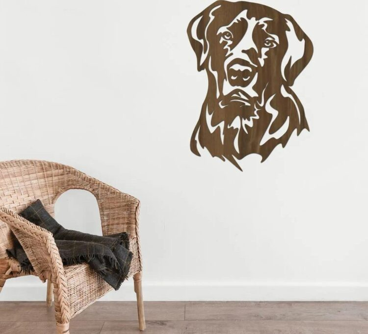 dřevo života Dřevěná dekorace psa Labrador Rozměry
