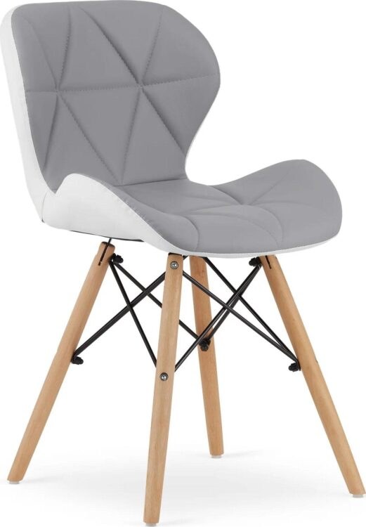 Šedo-bílá židle LAGO z