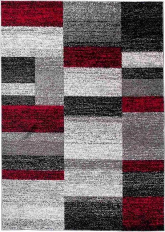 Kusový koberec Clea šedočervený