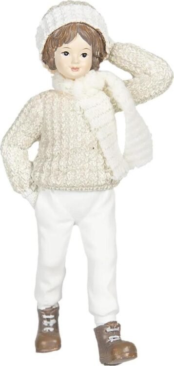 Dekorační figurka děvčete v pleteném svetru
