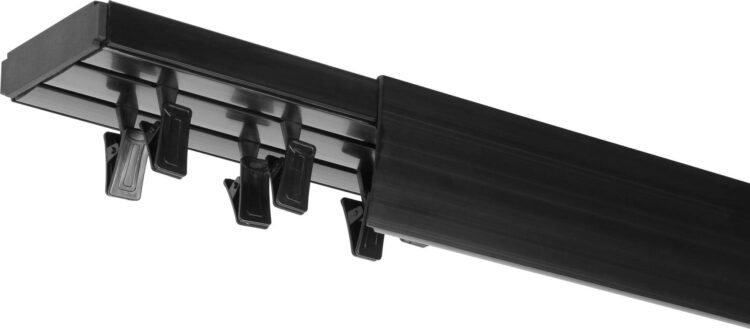 Dekodum Stropní kolejnice z PVC dvouřadá černé s krytem